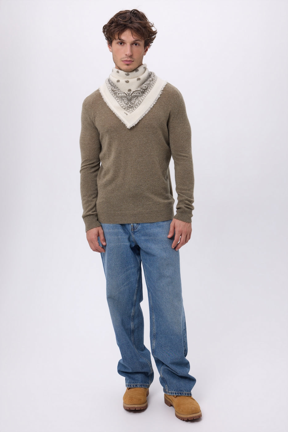 Petit Bandana Presley - Blanc Khaki Chine - Homme