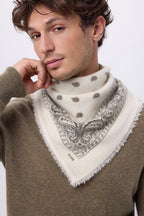 Petit Bandana Presley - Blanc Khaki Chine - Homme