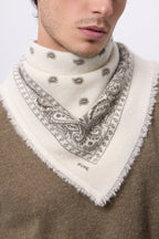 Petit Bandana Presley - Blanc Khaki Chine - Homme