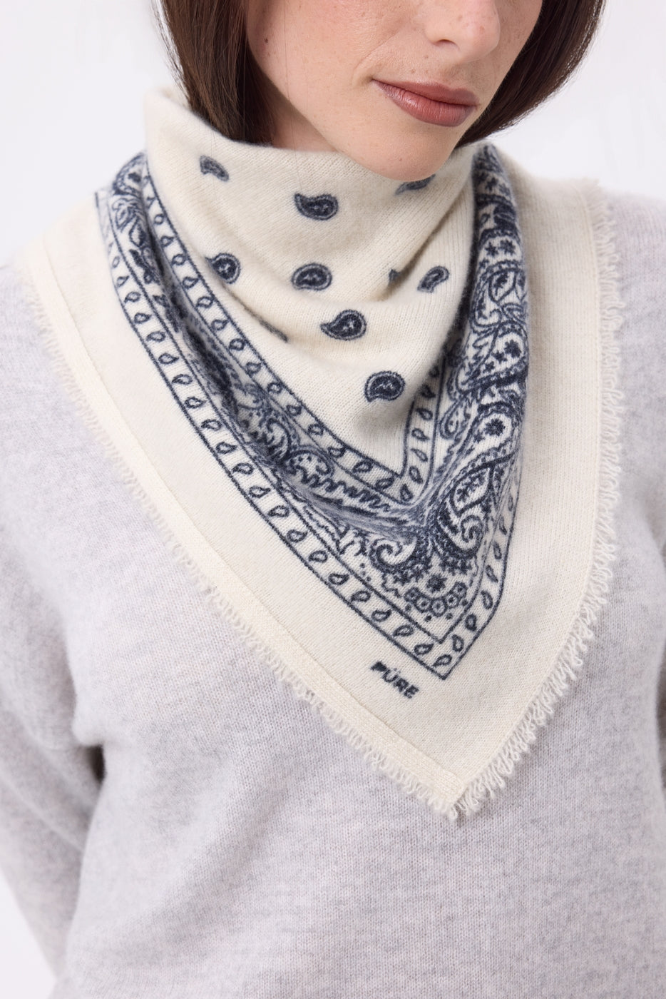 Bandana pequeño Presley - Blanco Azul Marino - Mujer