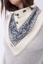 Bandana pequeño Presley - Blanco Azul Marino - Mujer