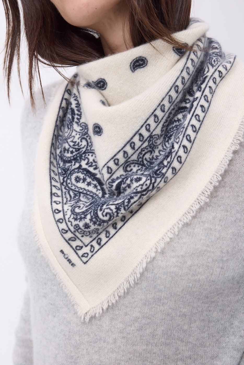 Bandana pequeño Presley - Blanco Azul Marino - Mujer