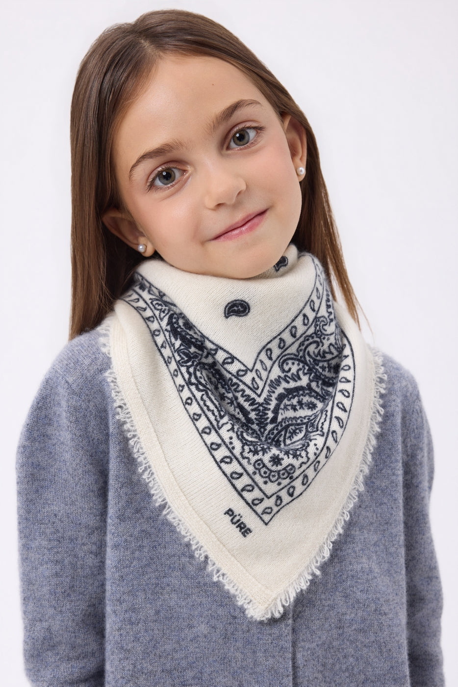 Petit Bandana Presley - Blanc Bleu Marine - Enfant