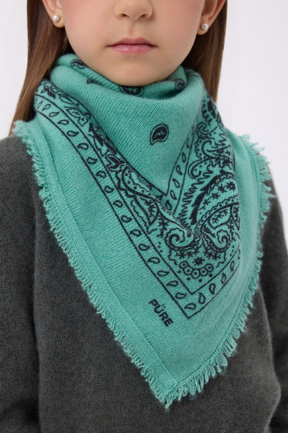 Bandana pequeño Presley - Verde pastel negro - Niño