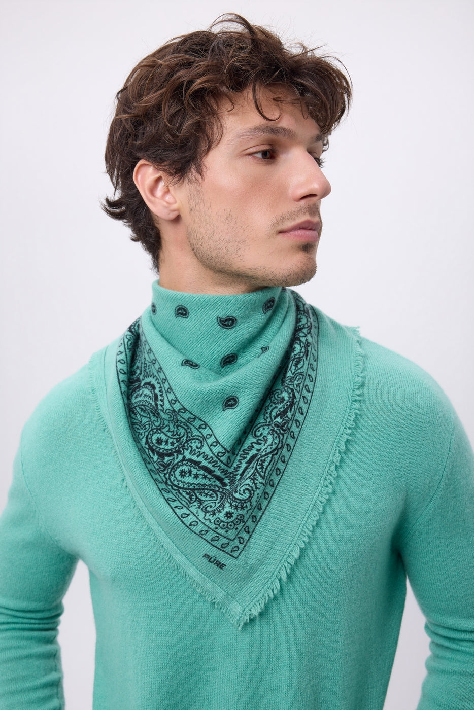 Bandana pequeño Presley - Verde pastel negro - Hombre