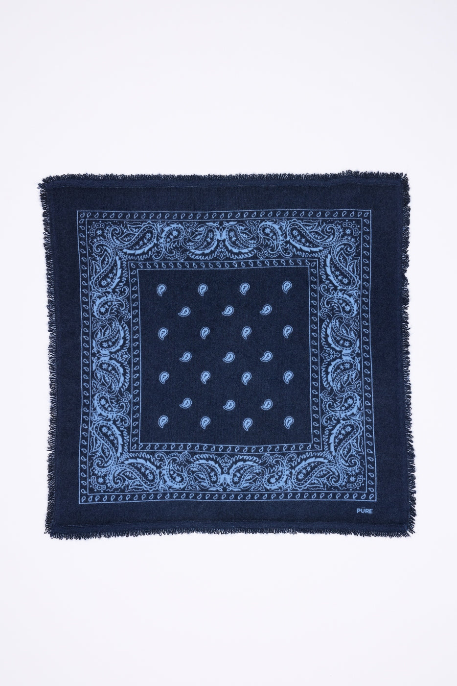 Kleines Bandana Presley - Marineblau Hellblau - Herren - 100 % Kaschmir