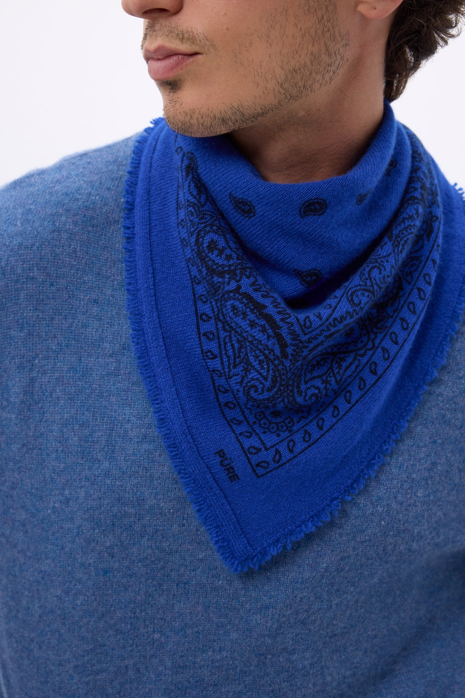Small Presley Bandana - Royal Blue Black - Men