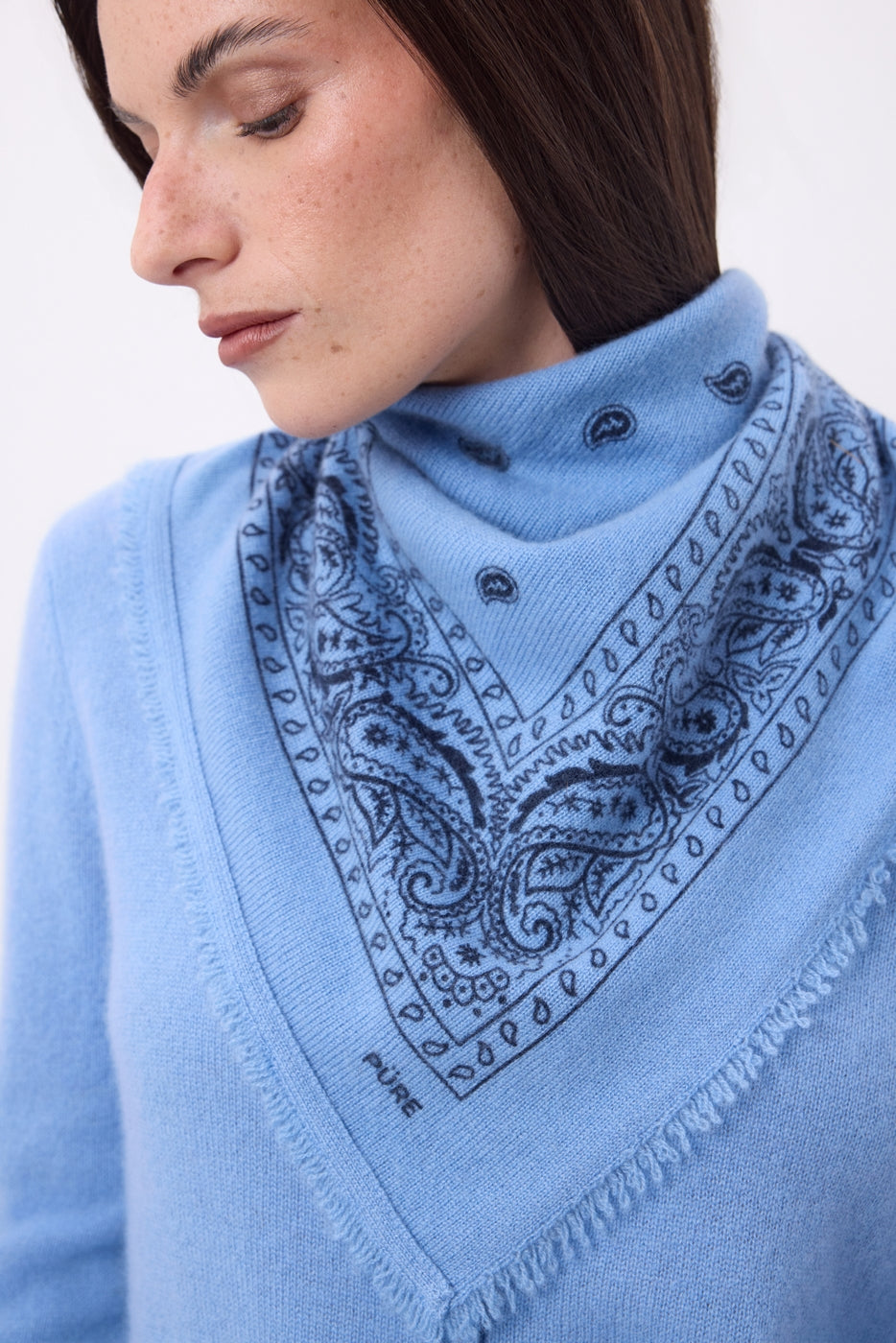 Bandana pequeño Presley - Azul claro azul marino - Mujer