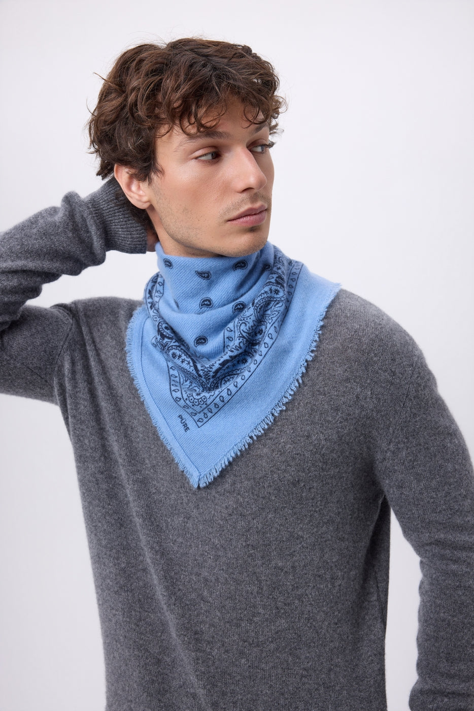 Bandana pequeño Presley - Azul claro azul marino - Hombre