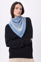 Piccola Bandana Presley - Celeste Bianco - Donna - 100% Cashmere