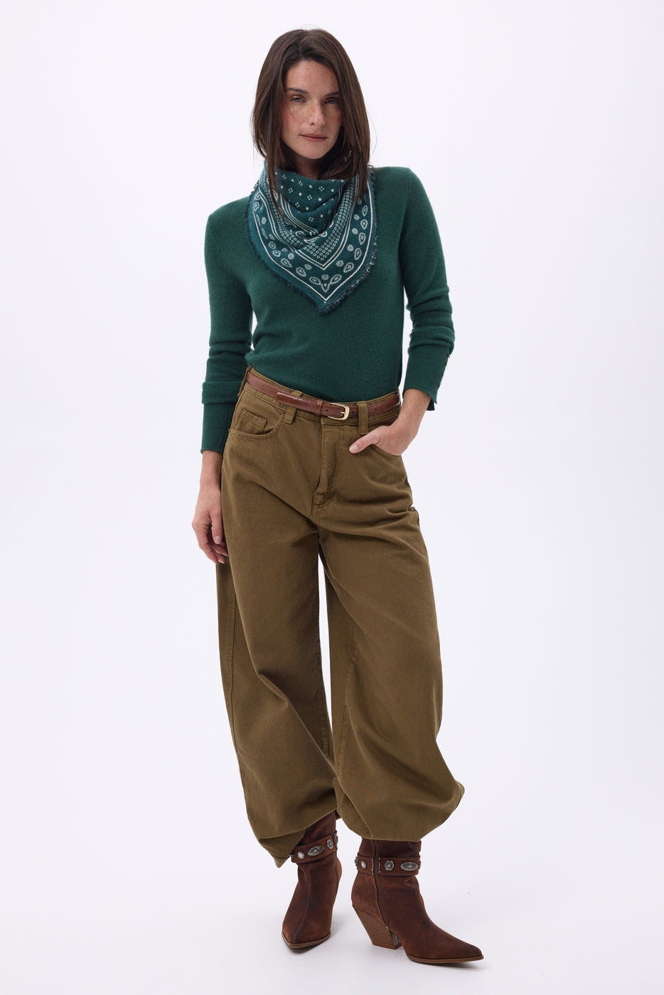 Petit Bandana Quantico - Vert Bouteille - Femme