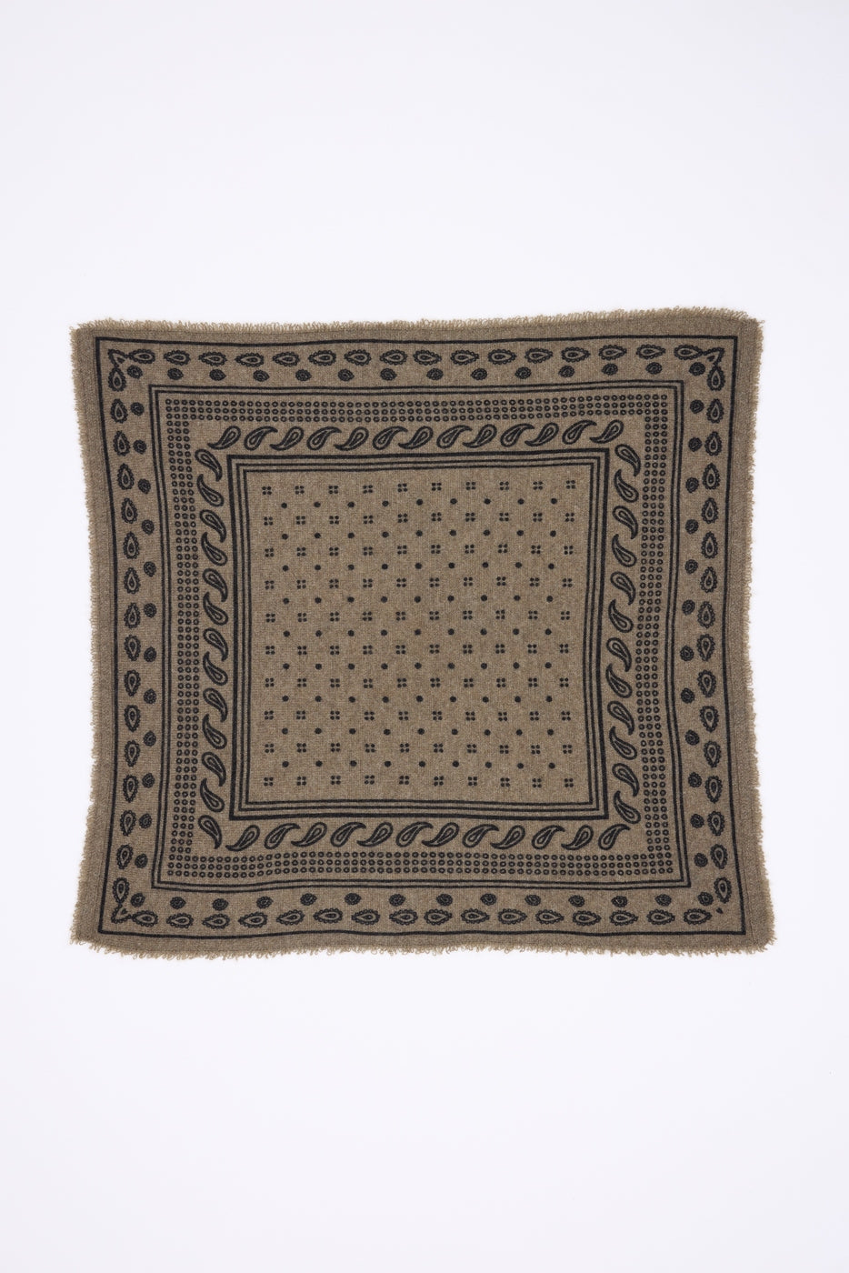Petit Bandana Quantico - Khaki Chine - Homme - 100% Cachemire