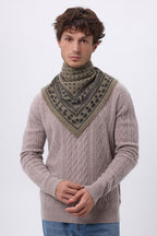 Petit Bandana Quantico - Khaki Chine - Homme - 100% Cachemire