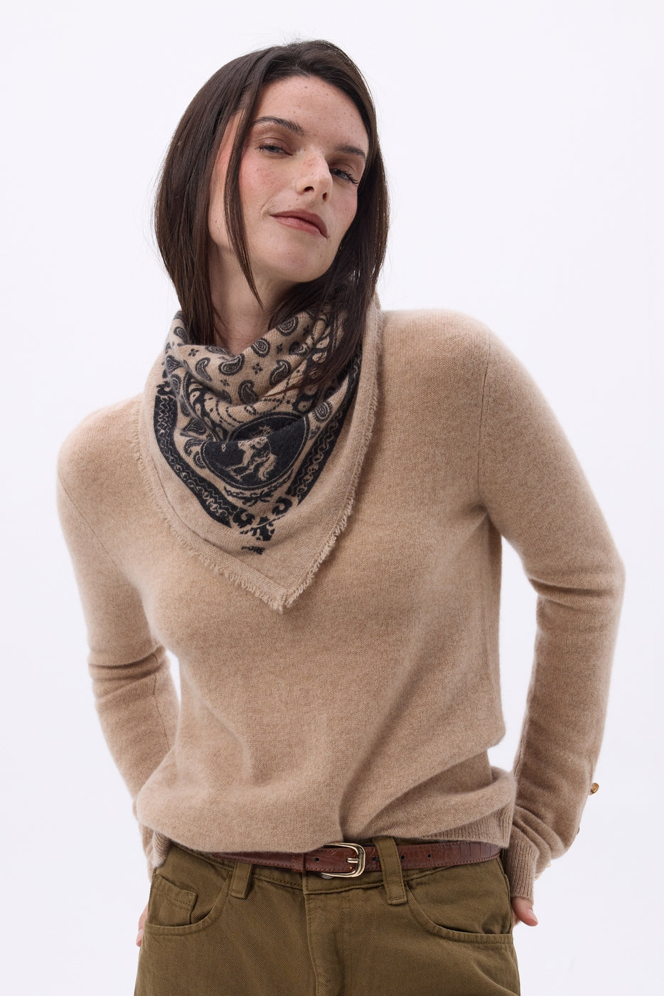 Bandana pequeño de rodeo Small Rodeo - Beige crema - Mujer