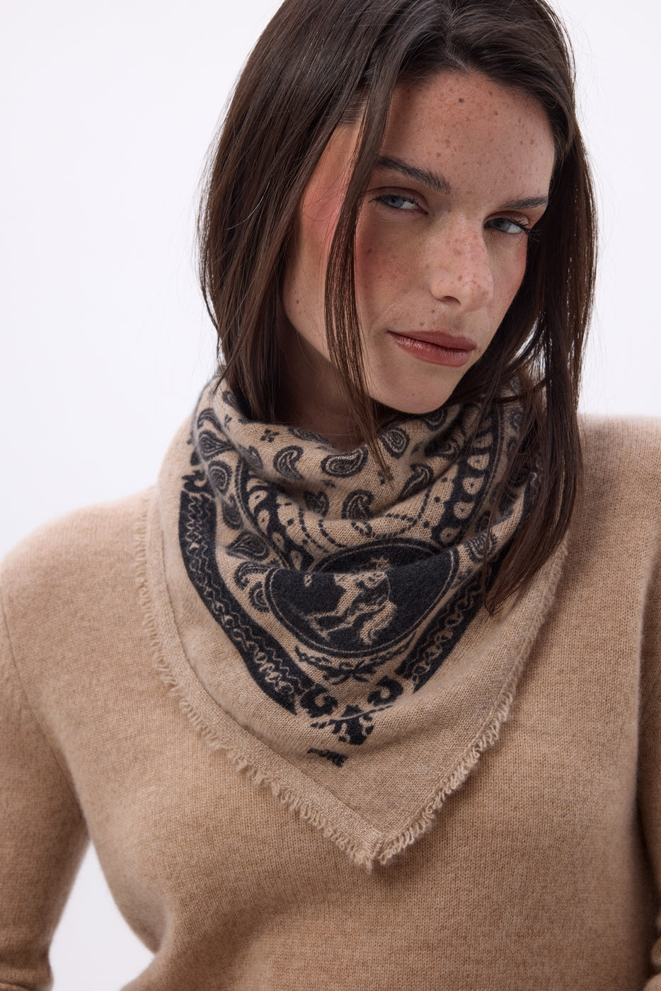 Bandana pequeño de rodeo Small Rodeo - Beige crema - Mujer