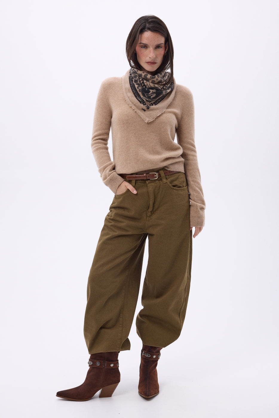 Bandana pequeño de rodeo Small Rodeo - Beige crema - Mujer