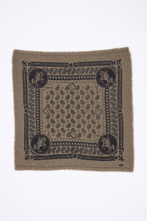 Kleine bandana Rodéo Small Rodeo - Khaki gemêleerd - Dames - 100% Kasjmier