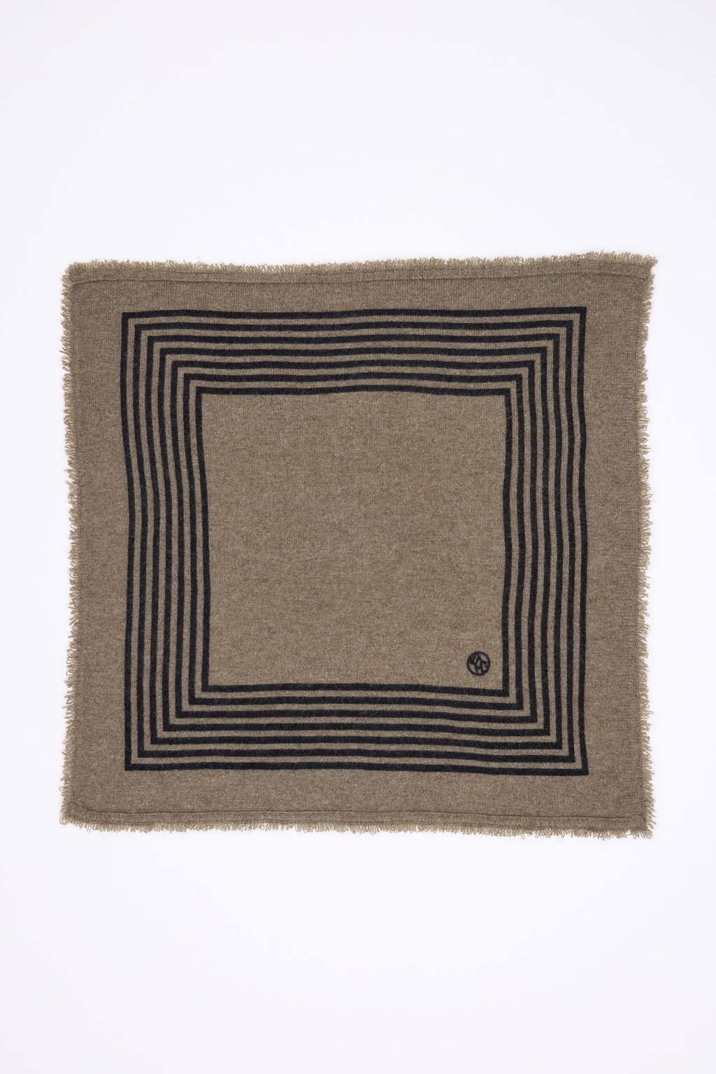 Small Square Stripes Bandana - Heather Khaki Black - Men