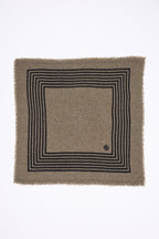 Bandana pequeño Rayas cuadradas - Caqui jaspeado negro - Mujer