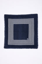 Small Square Stripes Bandana - Navy Blue - Kids