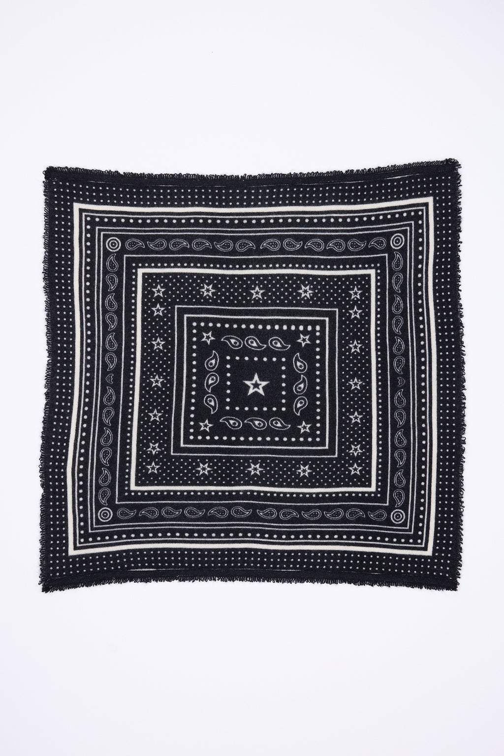 Petit Bandana Star - Noir - Femme - 100% Cachemire