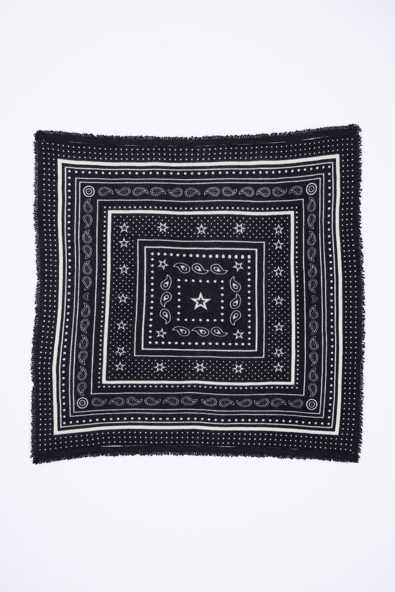 Petit Bandana Star - Noir - Femme - 100% Cachemire