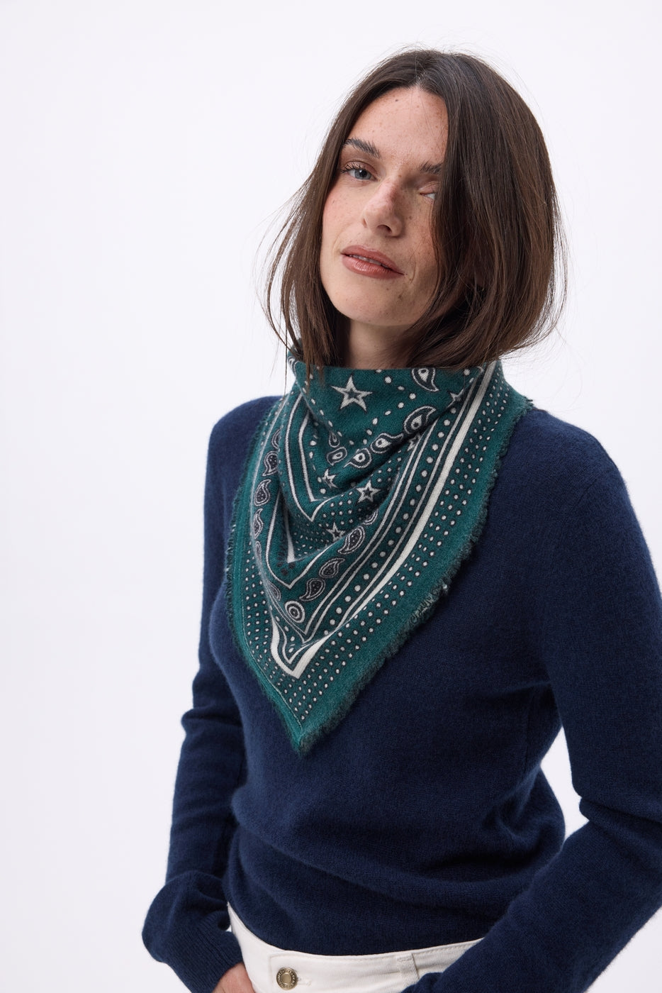 Petit Bandana Star - Vert Bouteille - Femme