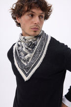 Petit Bandana Toile De Jouy - Noir - Femme