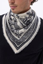 Petit Bandana Toile De Jouy - Noir - Femme