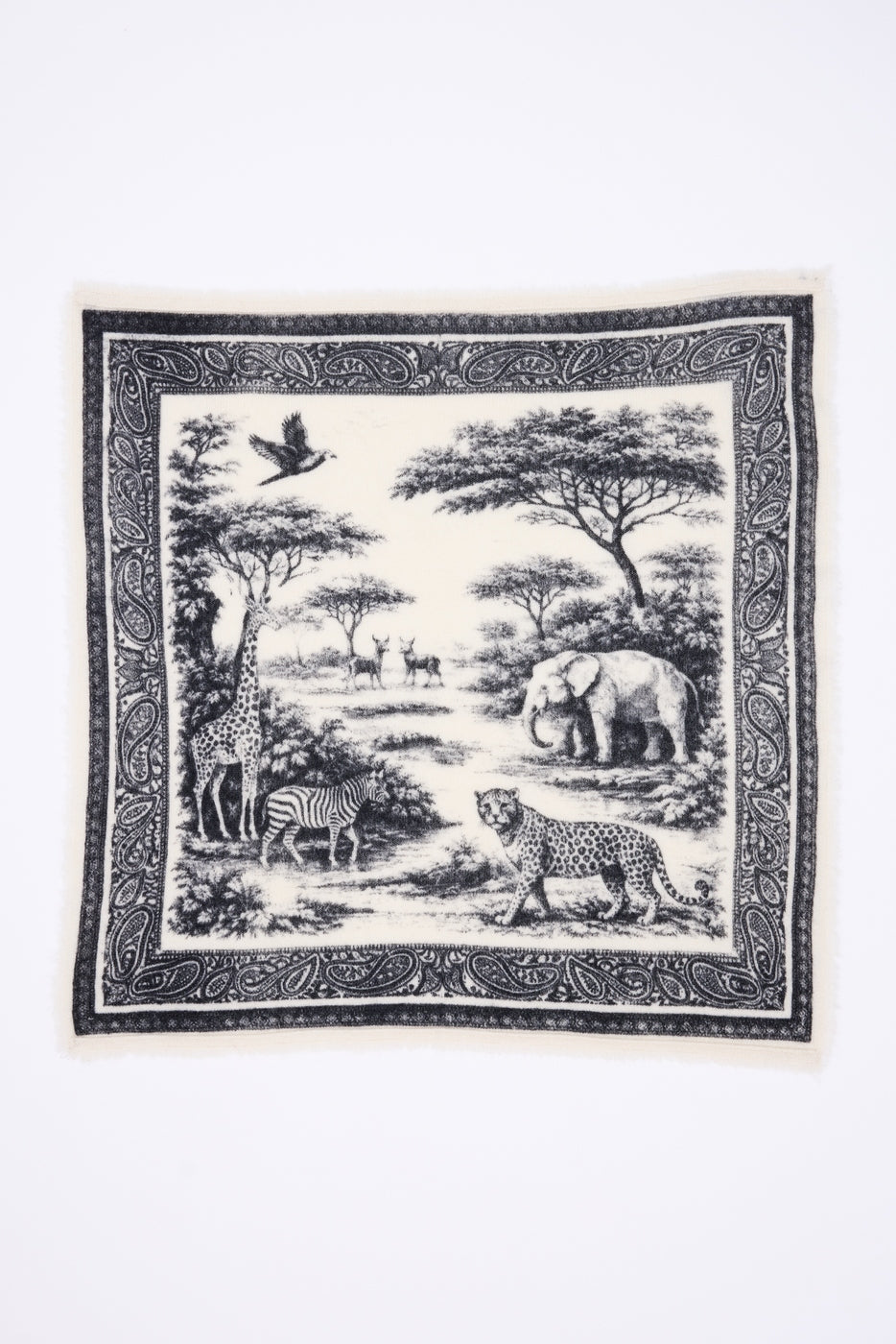 Petit Bandana Toile De Jouy - Noir - Femme