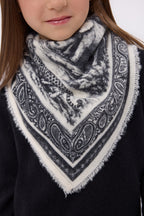 Small Toile De Jouy Bandana - Black - Kids