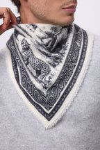 Small Toile De Jouy Bandana - Black - Men