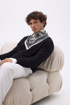 Small Toile De Jouy Bandana - Black - Men