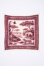 Small Toile De Jouy Bandana - Burgundy - Children