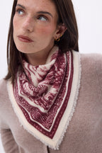 Bandana pequeño Toile de Jouy - Burdeos - Mujer