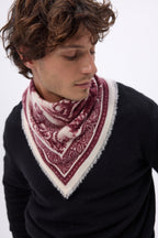 Small Toile De Jouy Bandana - Burgundy - Men