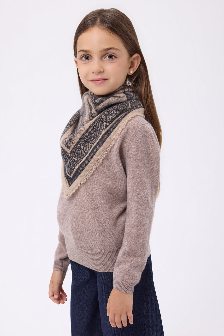 Petit Bandana Toile De Jouy - Beige Creme - Enfant