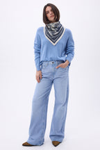 Bandana pequeño Toile de Jouy - Azul marino - Mujer