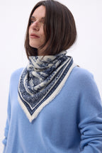 Bandana pequeño Toile de Jouy - Azul marino - Mujer