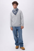 Bandana pequeño Toile De Jouy - Azul marino - Hombre