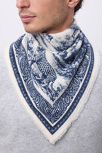 Bandana pequeño Toile De Jouy - Azul marino - Hombre