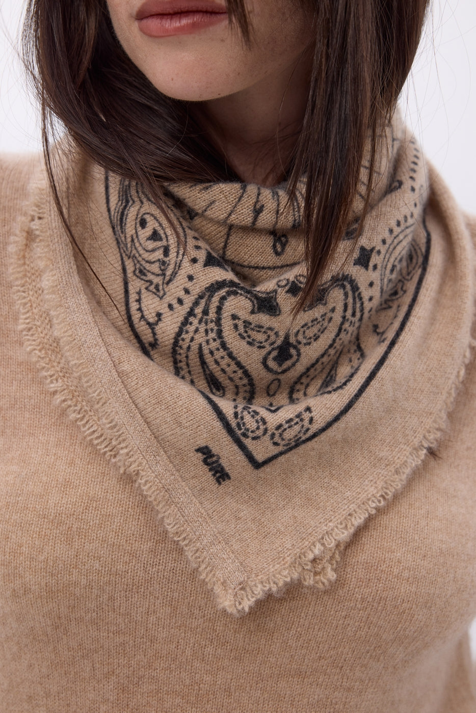 Petit Bandana Zodiac - Beige Creme - Femme