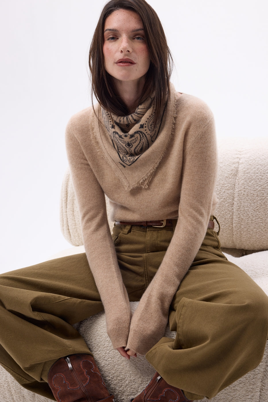Petit Bandana Zodiac - Beige Creme - Femme