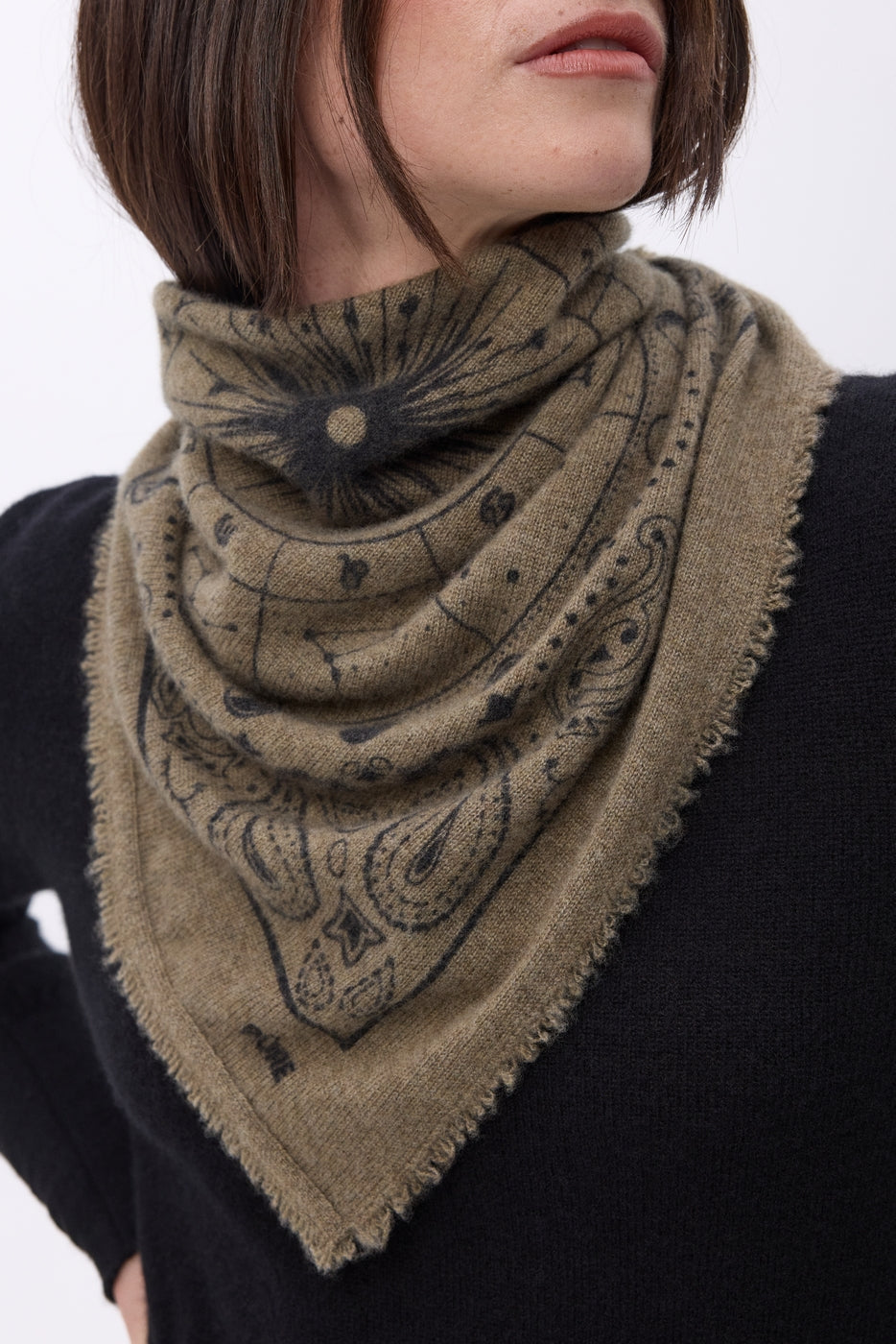 Bandana pequeño Zodiac - caqui jaspeado - mujer