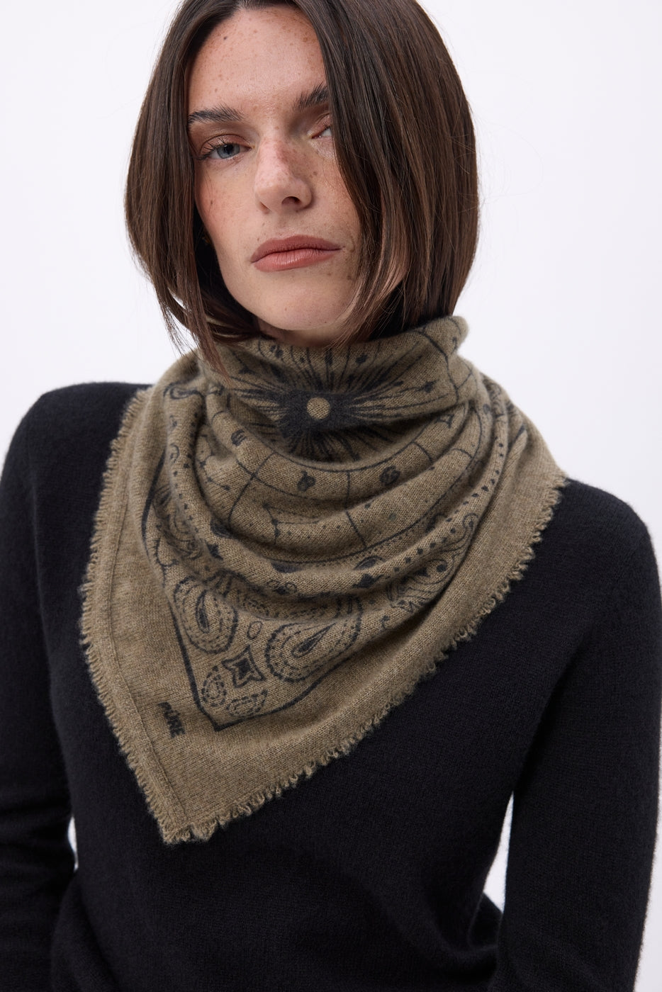 Bandana pequeño Zodiac - caqui jaspeado - mujer