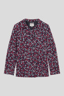 All-over packshot floral jacquard interlock jacket - Navy