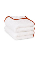 Paire De Serviettes Main - Blanc Liseré Rouge Basque