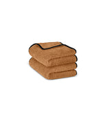 Set van twee handdoeken - Macchiato met zwarte bies