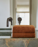 Paire De Serviettes Main - Caramel Liseré Blanc