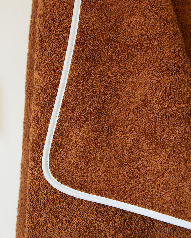 Paire De Serviettes Main - Caramel Liseré Blanc